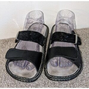 Alegria by PG Lite Black Leather Adjustable Strap Comfort Sandals Size 9‎ EU 40